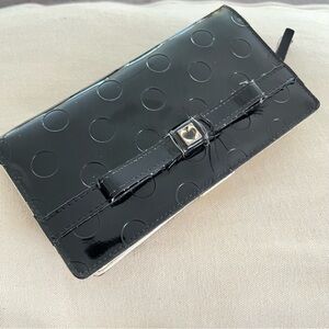 Kate Spade "Camellia Street Stacy Continental" Wallet in Black Patent
